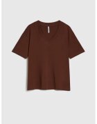 MOODO Tricou decolteu V - maro - Maro