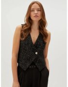 MOODO Vesta Neagra cu Buton Decorativ - Negru