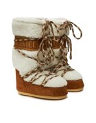 Moon Boot Cizme dama Whisky/Off White - piele naturala - maro/alb -