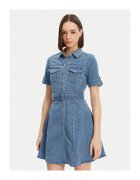 Morgan Rochie model 993 DENIM albastru - bumbac - poliester - Albastru