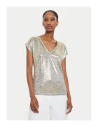 Morgan Tricou dama - 304480287 - Poliester - Auriu - Auriu