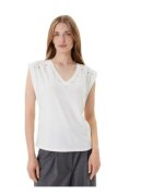Morgan Tricou dama - bumbac/poliester/elastan - alb -