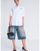Moschino Jeans Camasa cu croiala dreapta cu logo brodat - Alb/Negru
