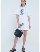 Moschino Jeans Rochie-tricou cu imprimeu grafic - Alb optic