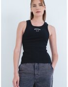 Moschino Jeans Top striat cu detaliu logo - Negru