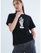 Moschino Jeans Tricou din bumbac cu imprimeu grafic - Alb/Negru/Albastru