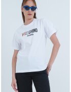 Moschino Jeans Tricou din bumbac cu logo - Negru/Alb optic