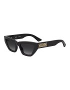 Moschino Ochelari de soare cat-eye dreptunghiulari cu lentile in degrade - Auriu/Negru