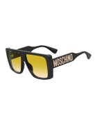 Moschino Ochelari de soare supradimensionati cu logo metalic - Auriu/Negru
