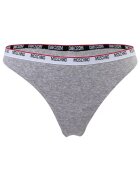Moschino Underwear Chiloti tanga cu banda logo in talie - Gri