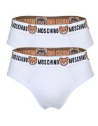 Moschino Underwear Set de chiloti cu banda logo in talie - 2 perechi - Alb