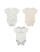 Mothers Choice Set 3 body-uri din bumbac pentru bebelusi - Hello Sunshine - - Alb crem