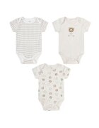 Mothers Choice Set 3 body-uri din bumbac pentru bebelusi - model ursulet - - Alb crem
