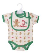 Mothers Choice Set Craciun pentru bebelusi - 2 piese din bumbac - model My First Christmas