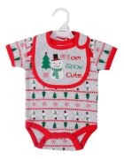 Mothers Choice Set Craciun pentru bebelusi - 2 piese din bumbac - model om de zapada