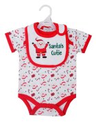 Mothers Choice Set Craciun pentru bebelusi - 2 piese din bumbac - model Santa
