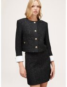 Motivi Jacheta crop cu nasturi - Alb/Negru