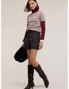 Motivi Pantaloi scurti cu talie inalta - Maro cognac/Negru/Gri inchis