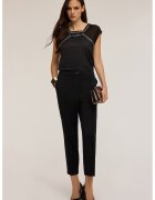 Motivi Pantaloni crop cu croiala conica si detalii cu pensa - Negru