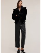 Motivi Pantaloni crop drepti cu snururi - Negru