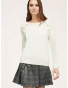Motivi Pulover tricotat fin din amestec de lana cu maneci raglan - Alb