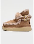 Mou Ghete slip-on din piele intoarsa Bounce - Maro deschis/Alb murdar