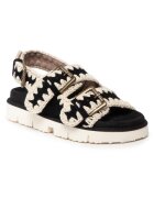 Mou Sandale dama - SW461003A - Piele naturala - 38 EU - Alb/Negru - Alb/Negru