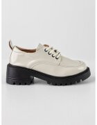MUSK Pantofi de piele ecologica cu toc masiv - Negru/Alb optic
