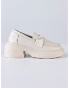 MUSK Pantofi loafer de piele ecologica cu aspect masiv - Crem