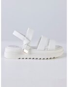 MUSK Sandale wedge de piele ecologica - Alb optic