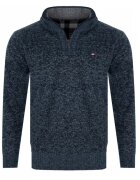 Must Pulover barbati - S8615 - guler inalt - bleumarin - poliester-bumbac