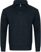 Must Pulover barbati - S8619 - guler troyer - bleumarin - 65% poliester - 35% bumbac