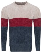 Must Pulover barbati - S8668 - bej-bordo-bleumarin - 2 culori - fabrica tricotata