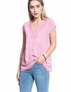 Mustang Bluza Dama - Elisa Lace Inset - Croi Slim - Fara Inchidere - 100% Bumbac - Fara Informatii Despre Culoarea Producatorului - Roz