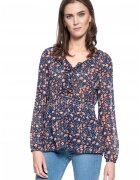 Mustang Bluza Dama - Emma V Flounce - Croi Normal - Lejera - Inchidere: Nasturi - Material: 100% Bumbac - M Intl - Multicolor