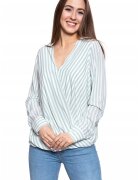 Mustang Bluza Dama - Erika Wrap Stripe S - Bumbac - Zilnic - Croi Regular - Design Atemporal - Calitate Superioara - Confortabil - Albastru