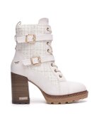 Mustang Botine dama 1505-501 - Textil - Alb -
