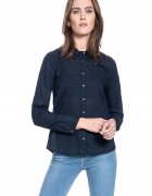 Mustang Camasa De Dama Din Material - Emma Kc Dobby - Croi: Regular Fit - Inchidere: Nasturi - Compozitie Material: 100% Bumbac - Numar De Buzunare: 0 - Marime S - Albastru
