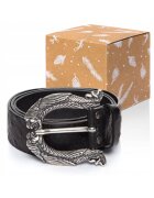 Mustang Curea Din Piele - Sopo-Mus114 - 100% Piele Naturala - Culoare: Negru - Latime: 4 Cm - Lungime: 95 Cm - Negru