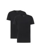 Mustang Set de tricouri din bumbac organic cu model uni - 2 piese - Negru