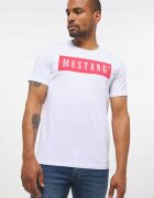 Mustang Tricou Barbati - Style Alex C Logo Tee - Regular Fit - Print Logo - 100% Bumbac - Confortabil - Respirabil - Ideal Pentru Zi Cu Zi - Marimea 2XL - Alb