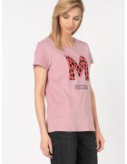 Mustang Tricou cu aplicatie logo din catifea Alina - Lila pal