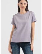 Mustang Tricou cu decolteu la baza gatului si broderie logo Alina - Violet prafuit