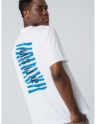 Mustang Tricou cu decolteu la baza gatului si imprimeu Akron - Alb/Albastru