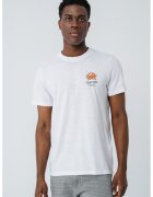 Mustang Tricou cu decolteu la baza gatului si imprimeu grafic Austin - Alb/Portocaliu