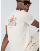 Mustang Tricou cu decolteu la baza gatului si imprimeu pe partea din spate Austin - Negru/Portocaliu/Crem