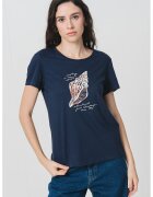 Mustang Tricou cu design grafic Alma - Bleumarin