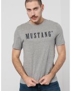 Mustang Tricou cu imprimeu logo - Gri melange