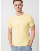 Mustang Tricou cu imprimeu logo pe piept - Alb/Galben