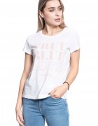 Mustang Tricou Dama - Alina C Print - Marime S - Bumbac - Maneca Scurta - Slim Fit - Fara Buzunare - High-Quality - Roz